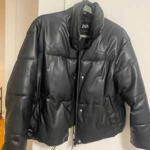 Zara Faux Leather Puffer